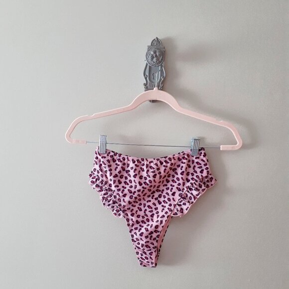 Brave Soul pink leopard bikini top & bottom set XS - Picture 12 of 12